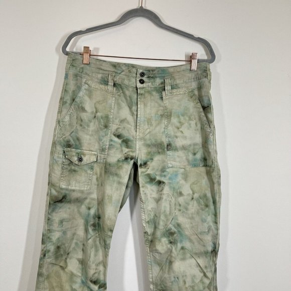 Anthropologie The Wanderer Pants Womens Size 29 Tie Dye Green High Rise Pants - Picture 3 of 9